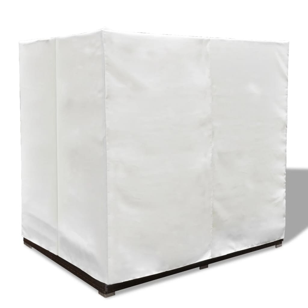 Outdoor Lounge Bed With Curtains Poly Rattan