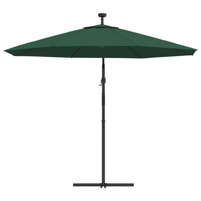 Hanging Garden Parasol With Led Lighting Metal Pole