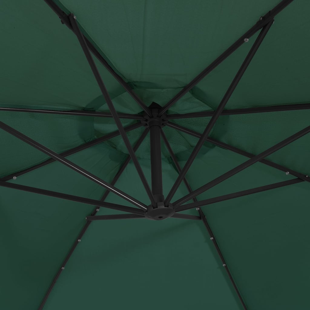 Hanging Garden Parasol With Led Lighting Metal Pole