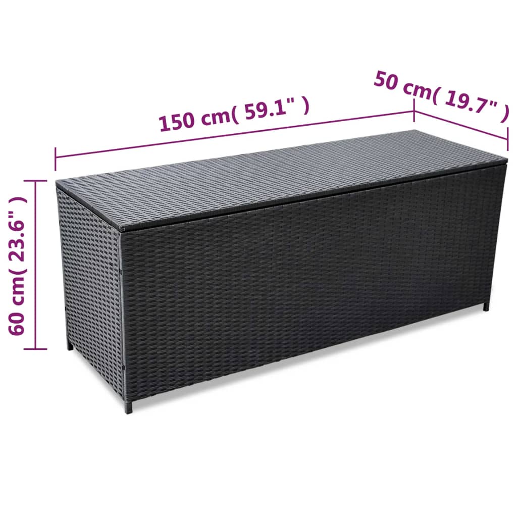 Garden Storage Box 150X50X60 Cm Poly Rattan