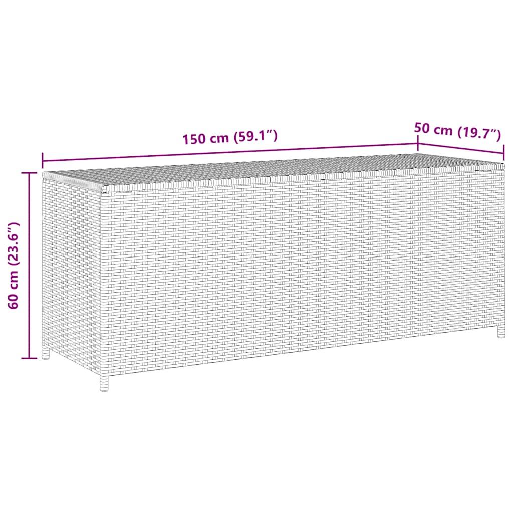 Garden Storage Box 150X50X60 Cm Poly Rattan