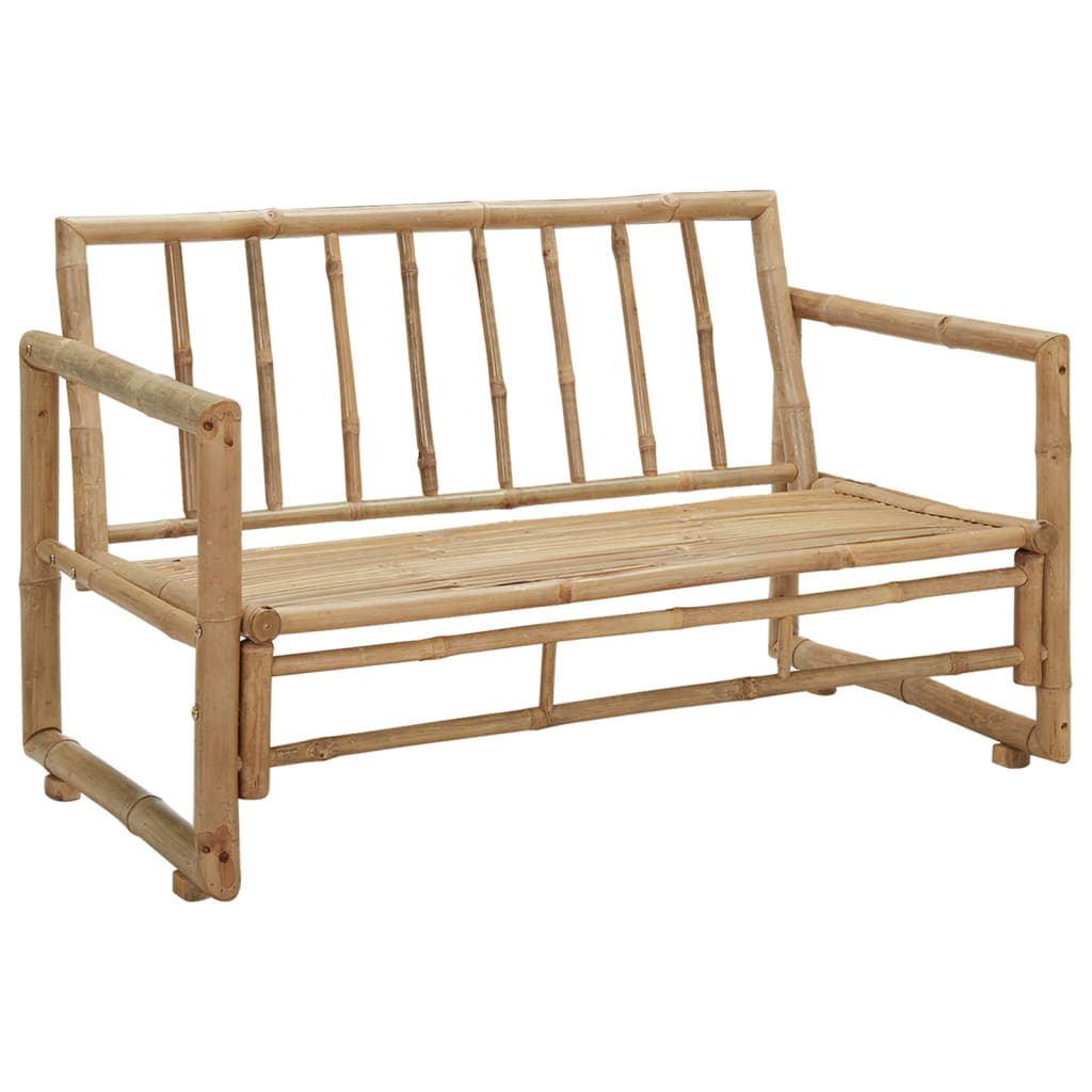 2 Seater Garden Sofa With Cushions Bamboo