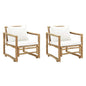 Garden Chairs With Cushions 2 Pcs Bamboo