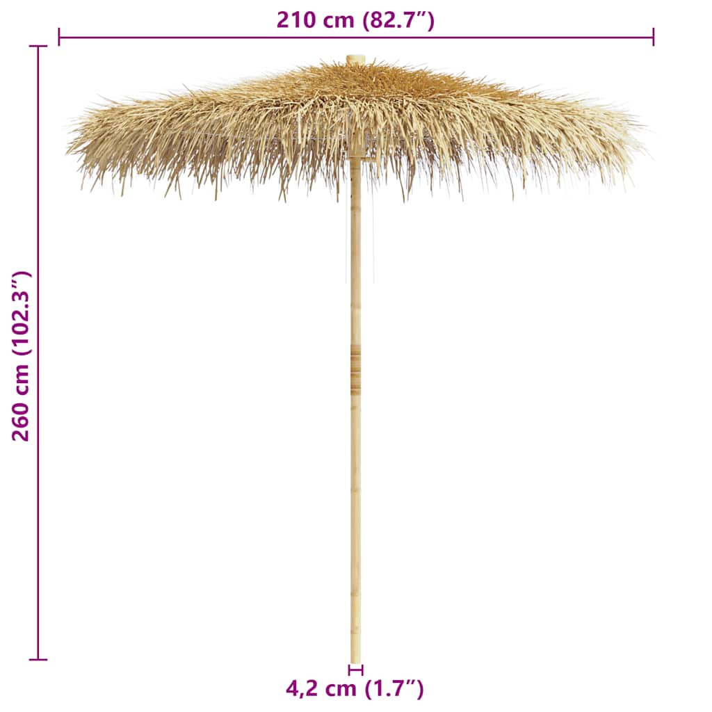 Bamboo Garden Parasol With Banana Leaf Roof