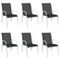Stackable Garden Chairs 2 Pcs Steel And Textilene Black