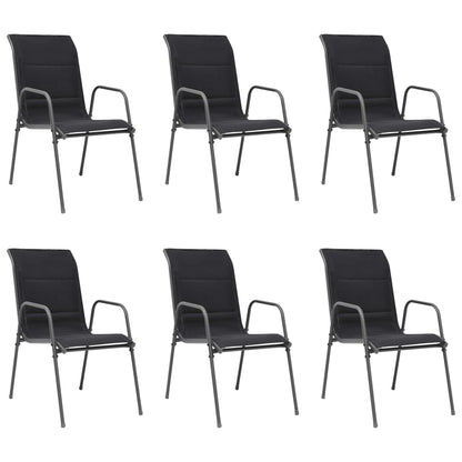 Stackable Garden Chairs 2 Pcs Steel And Textilene Black