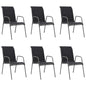 Stackable Garden Chairs 2 Pcs Steel And Textilene Black