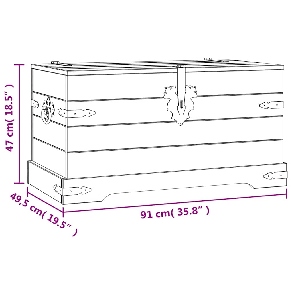 Storage Chest Mexican Pine Corona Range 91X49.5X47 Cm