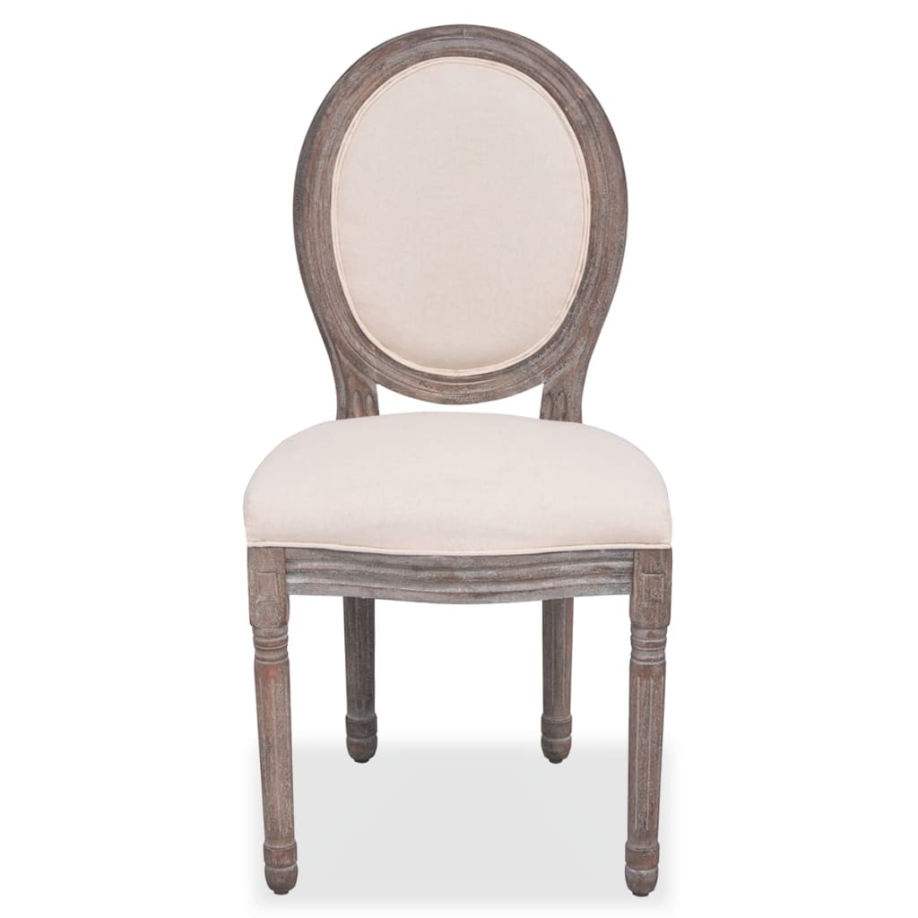 Dining Chairs 2 Pcs Cream Fabric