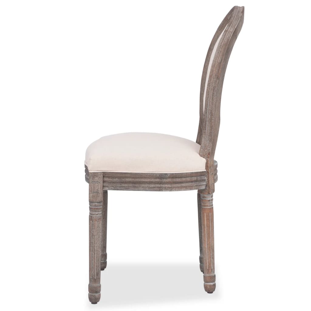 Dining Chairs 2 Pcs Cream Fabric