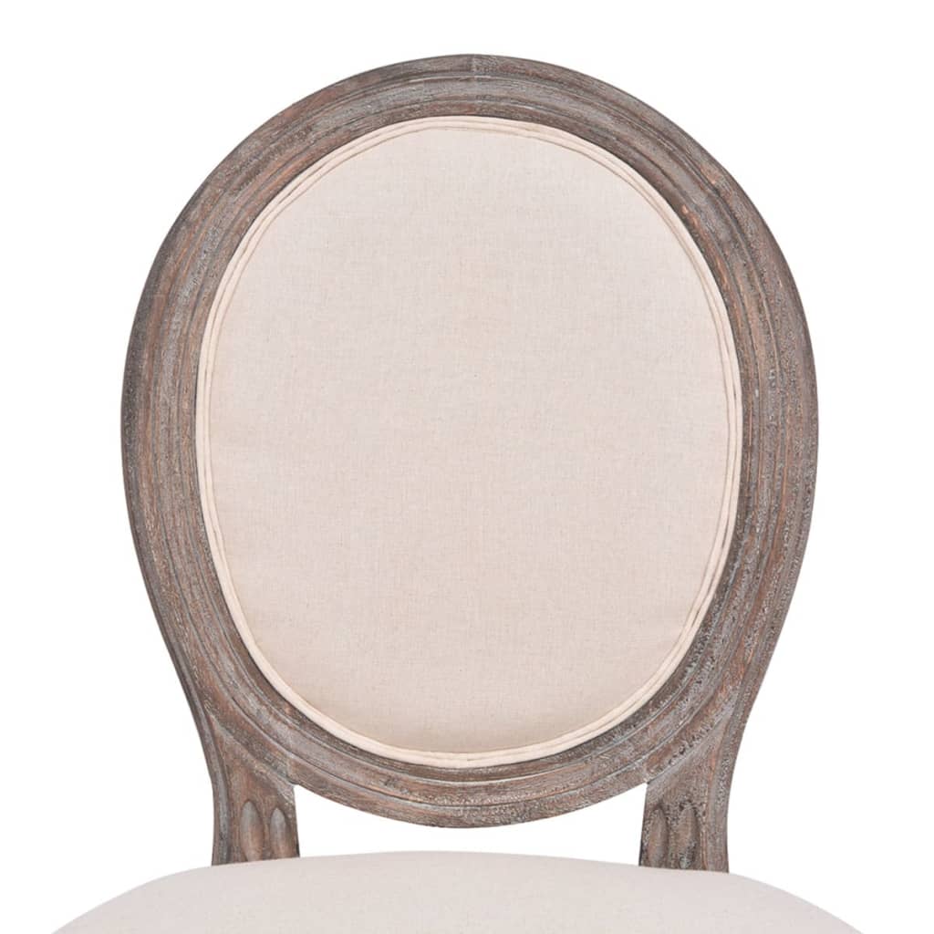 Dining Chairs 2 Pcs Cream Fabric