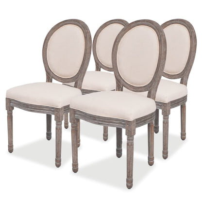 Dining Chairs 2 Pcs Cream Fabric