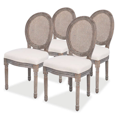 Dining Chairs 2 Pcs Cream Fabric
