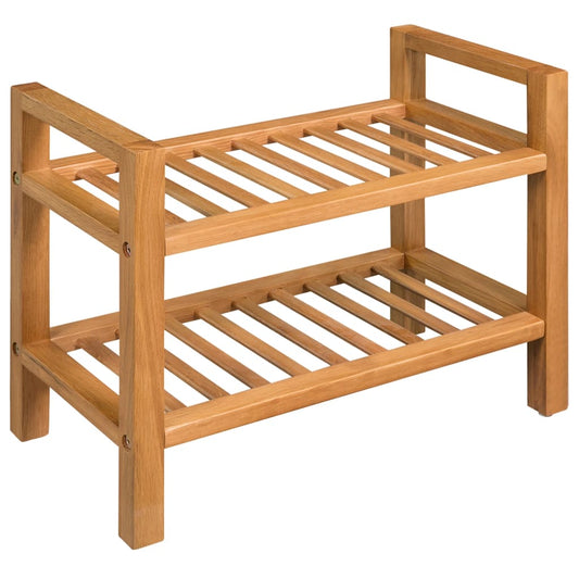 Shoe Rack With 2 Shelves 50X27X Solid Oak Wood