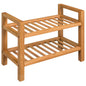 Shoe Rack With 2 Shelves 50X27X Solid Oak Wood