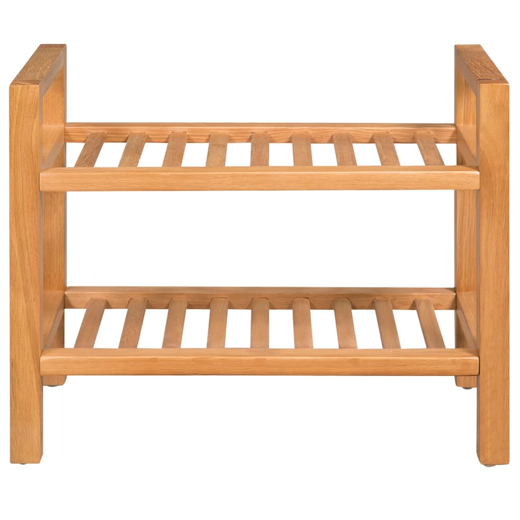 Shoe Rack With 2 Shelves 50X27X Solid Oak Wood