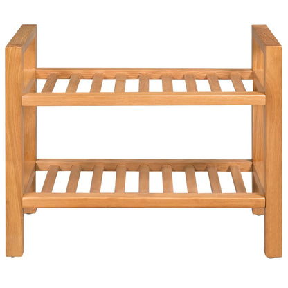 Shoe Rack With 2 Shelves 50X27X Solid Oak Wood