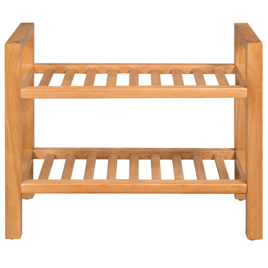 Shoe Rack With 2 Shelves 50X27X Solid Oak Wood