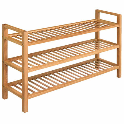 Shoe Rack With 2 Shelves 50X27X Solid Oak Wood