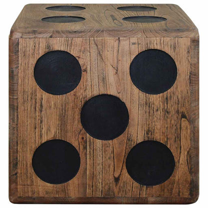 Storage Box Mindi Wood 40X40X40 Cm Dice Design