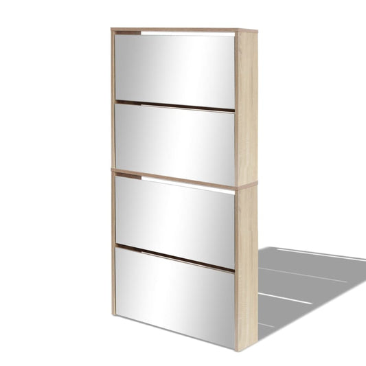 Shoe Cabinet 4-Layer Mirror 63X17X134 Cm