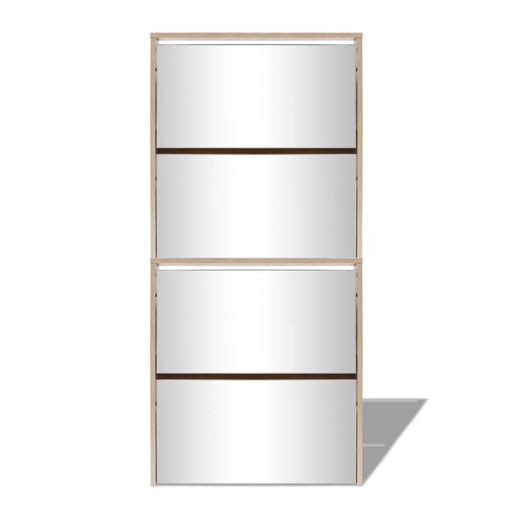 Shoe Cabinet 4-Layer Mirror 63X17X134 Cm