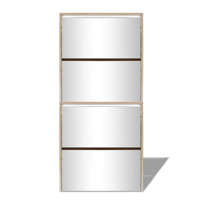 Shoe Cabinet 4-Layer Mirror 63X17X134 Cm
