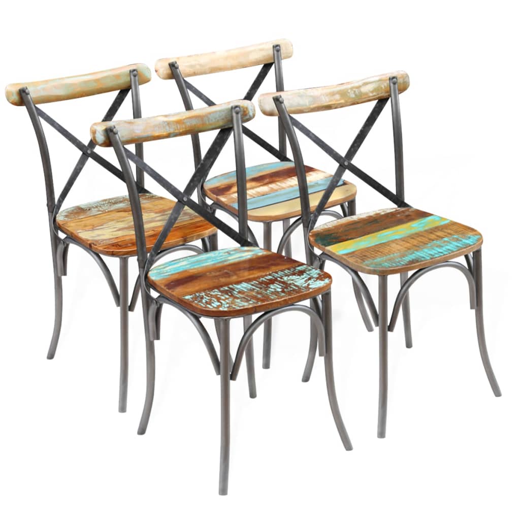 Cross Chairs 2 Pcs White Solid Mango Wood