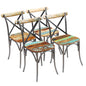 Cross Chairs 2 Pcs White Solid Mango Wood