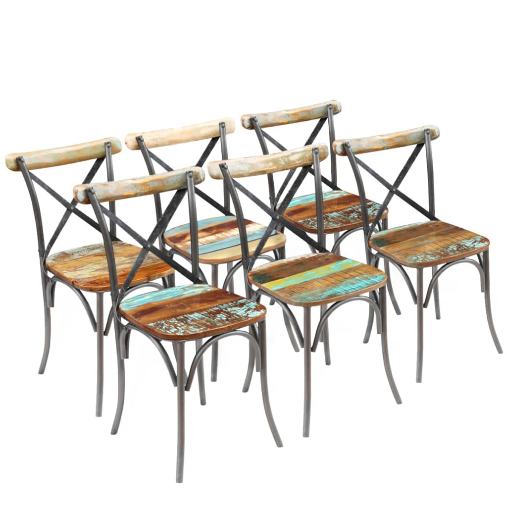 Cross Chairs 2 Pcs White Solid Mango Wood