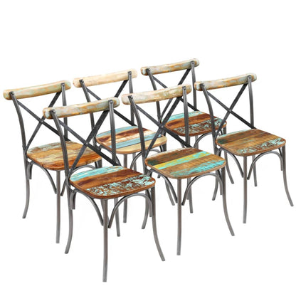 Cross Chairs 2 Pcs White Solid Mango Wood
