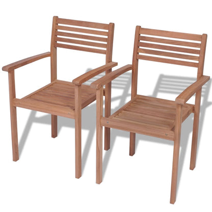 Stackable Garden Chairs 8 Pcs Solid Teak Wood