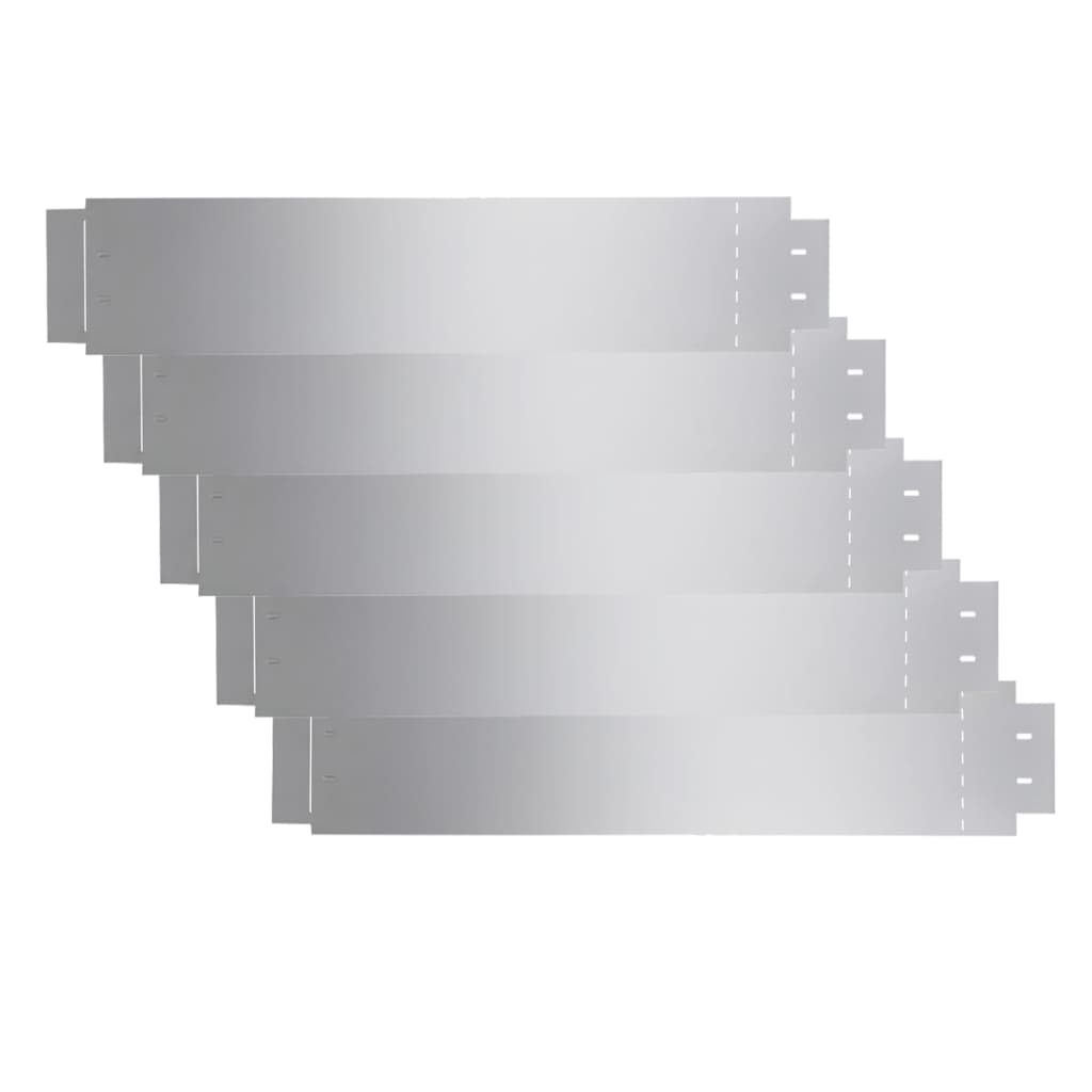 Lawn Fences 5 Pcs Galvanised Steel
