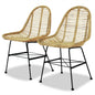 Dining Chairs 4 Pcs Natural Rattan