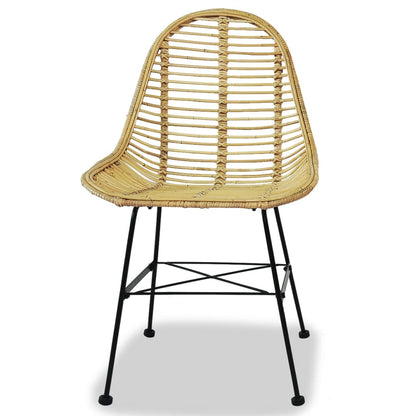 Dining Chairs 4 Pcs Natural Rattan