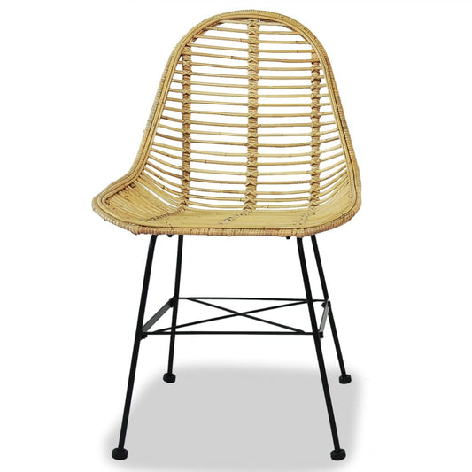 Dining Chairs 4 Pcs Natural Rattan