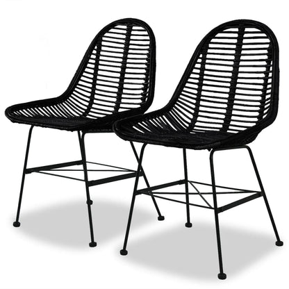 Dining Chairs 4 Pcs Natural Rattan