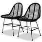 Dining Chairs 4 Pcs Natural Rattan