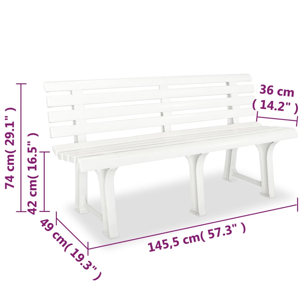 Garden Bench 145.5 Cm Plastic
