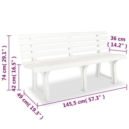 Garden Bench 145.5 Cm Plastic