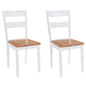 Dining Chairs 2 Pcs White Solid Rubber Wood