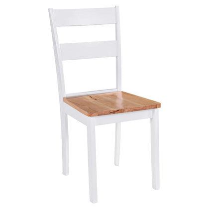 Dining Chairs 2 Pcs White Solid Rubber Wood