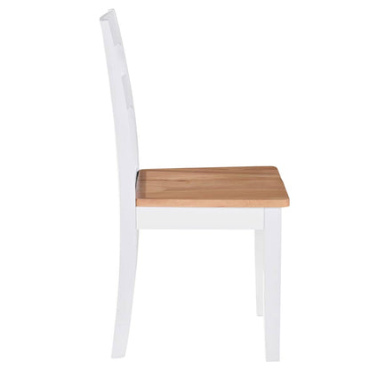 Dining Chairs 2 Pcs White Solid Rubber Wood