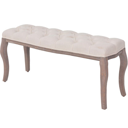 Bench Linen Solid Wood 110X38X48 Cm