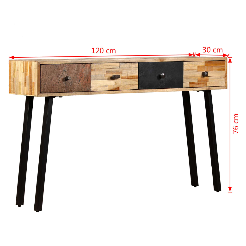 Console Table 120X30X76 Cm Solid Reclaimed Teak