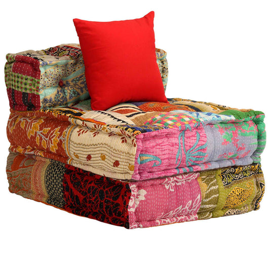 3-Seater Modular Pouffe Fabric