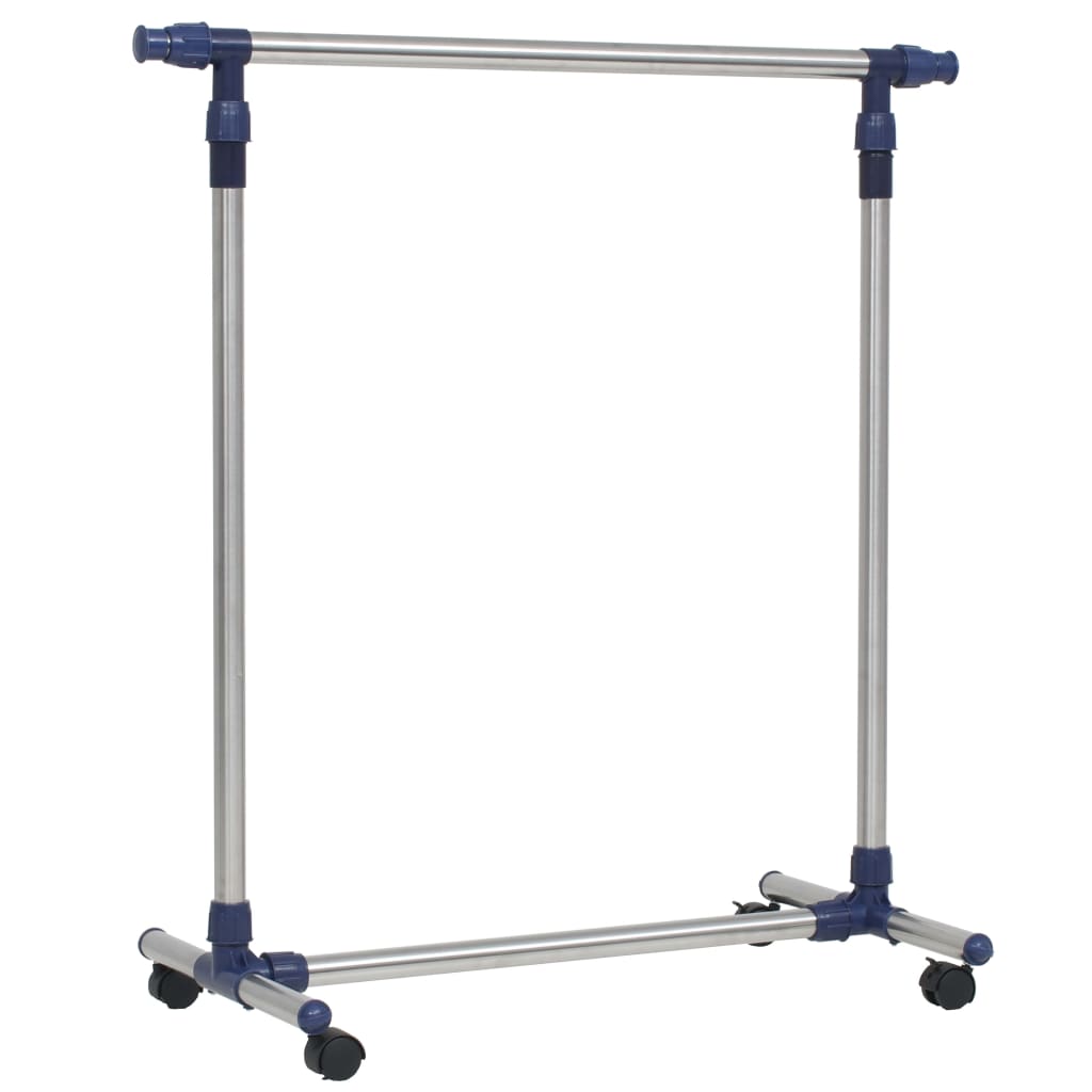 Adjustable Clothes Rack Stainless Steel 165X44X150 Cm Silver