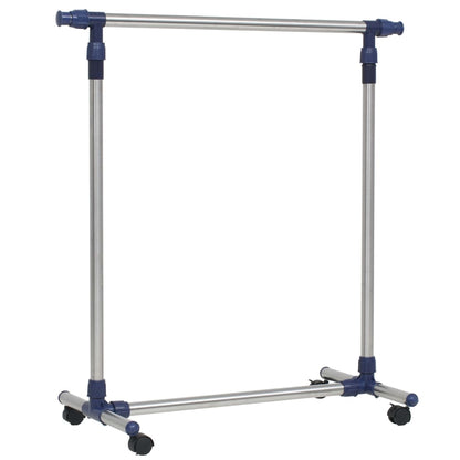 Adjustable Clothes Rack Stainless Steel 165X44X150 Cm Silver