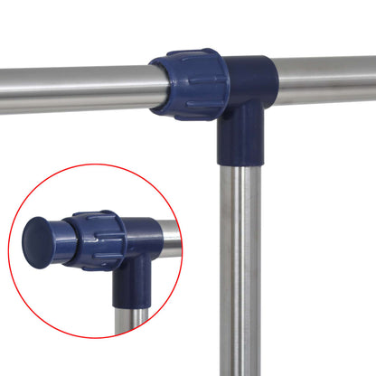 Adjustable Clothes Rack Stainless Steel 165X44X150 Cm Silver