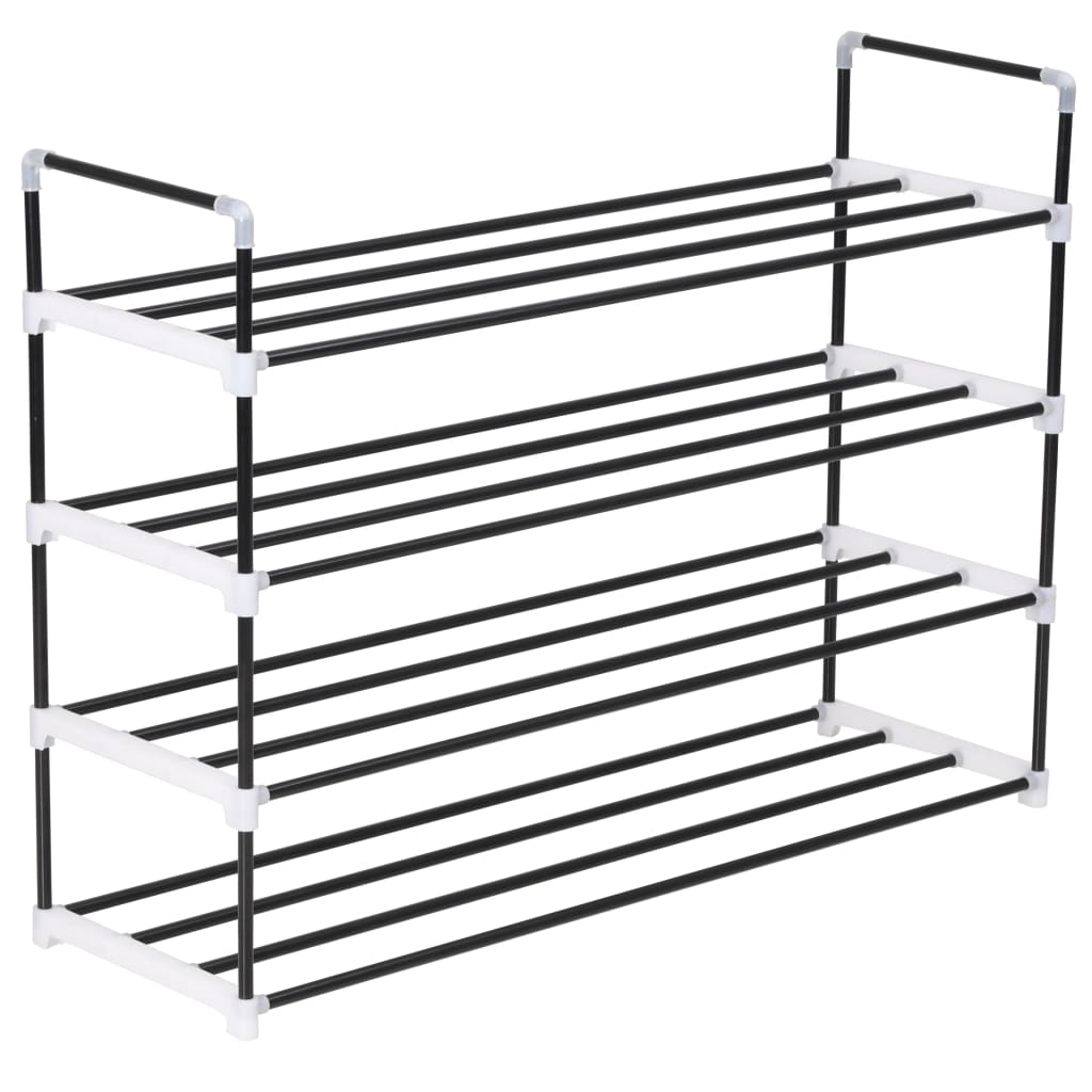 Shoe Rack With 4 Shelves Metal And Plastic